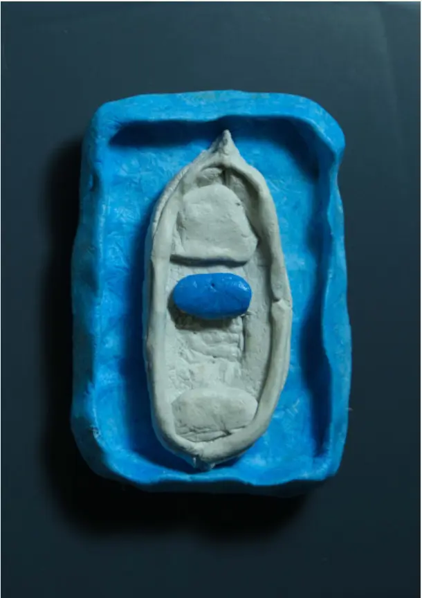 Anfeh - untitled, limestone paste, 15 x 11 cm, 2023