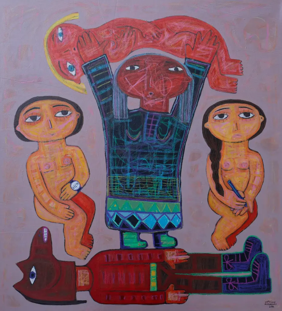 Untitled, mixed media on canvas, 110 x 100 cm