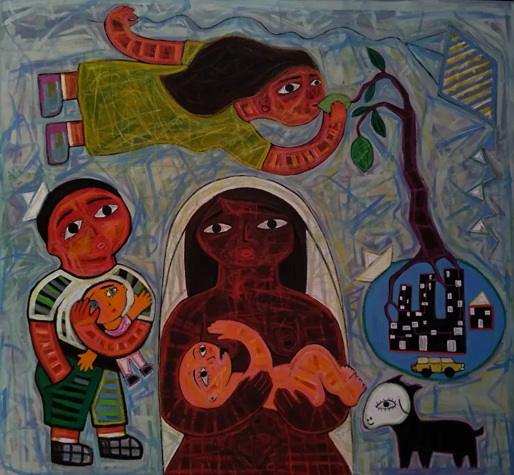 Untitled, mixed media on canvas, 137 x 148 cm, 2024