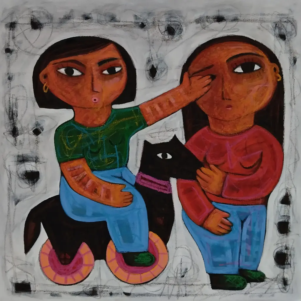 Untitled, mixed media on canvas, 70 x 70 cm, 2025