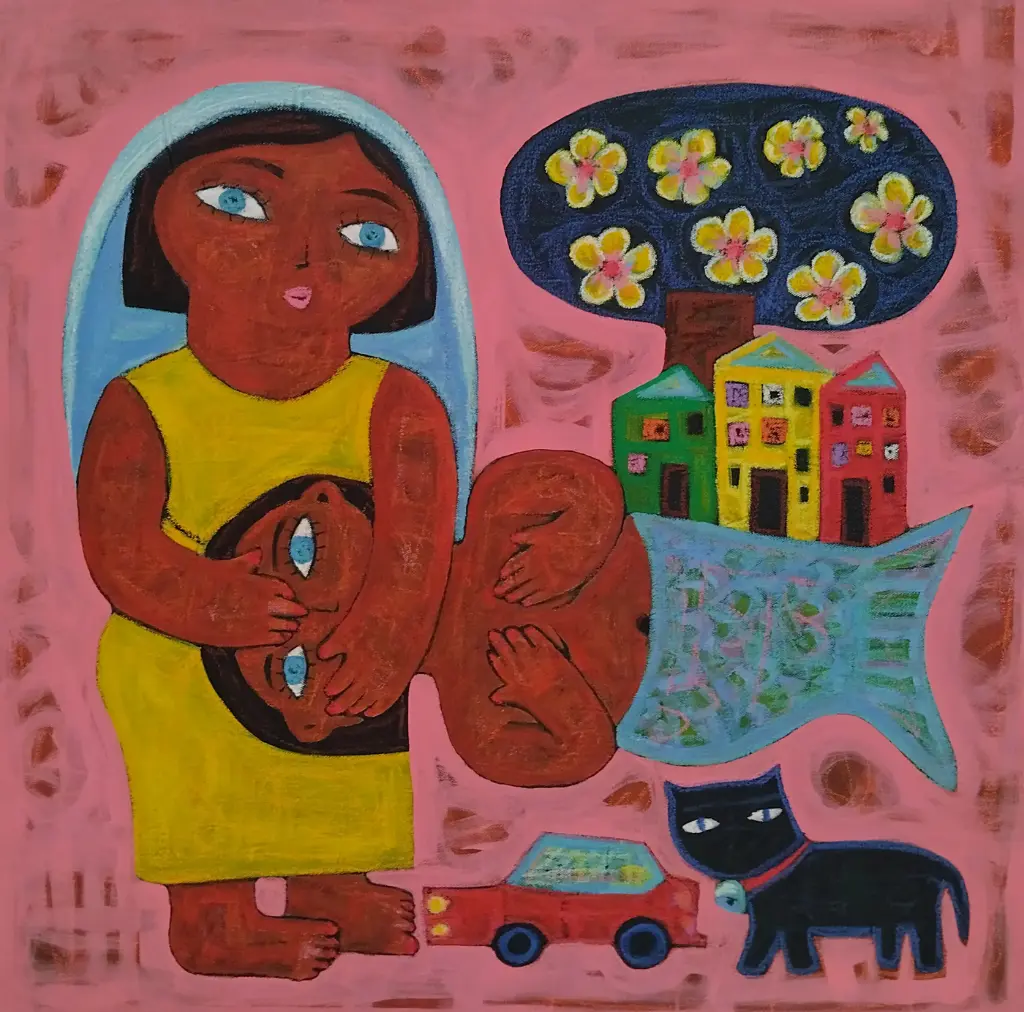 Untitled, mixed media on canvas, 80 x 80 cm, 2025