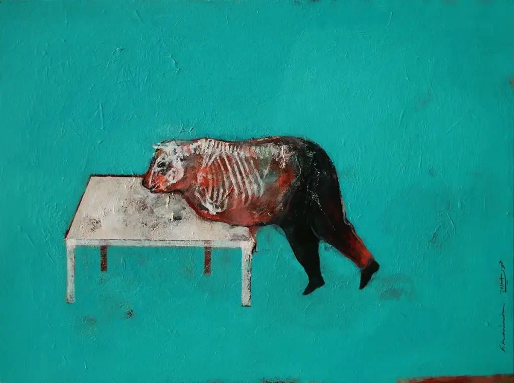 Table manners, acrylic on canvas, 70 x 100 cm, 2014