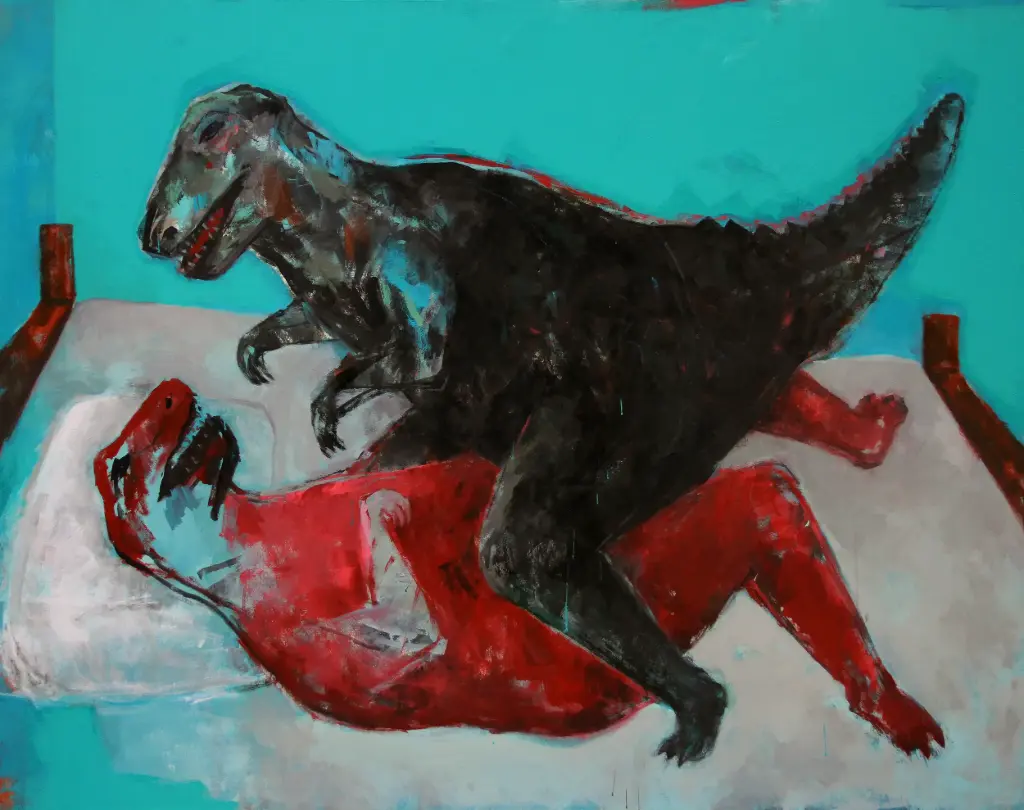 Over the bed, acrylic on canvas, 140 x 180 cm, 2013