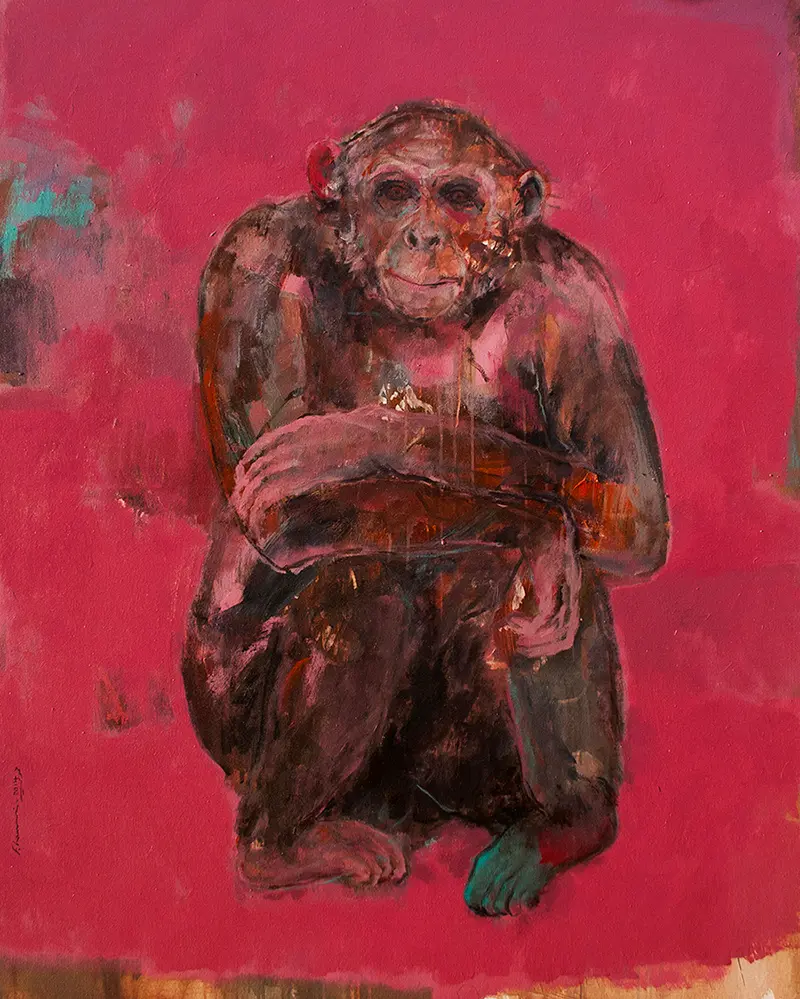 Staring II, acrylic on canvas, 120 x 150 cm, 2014