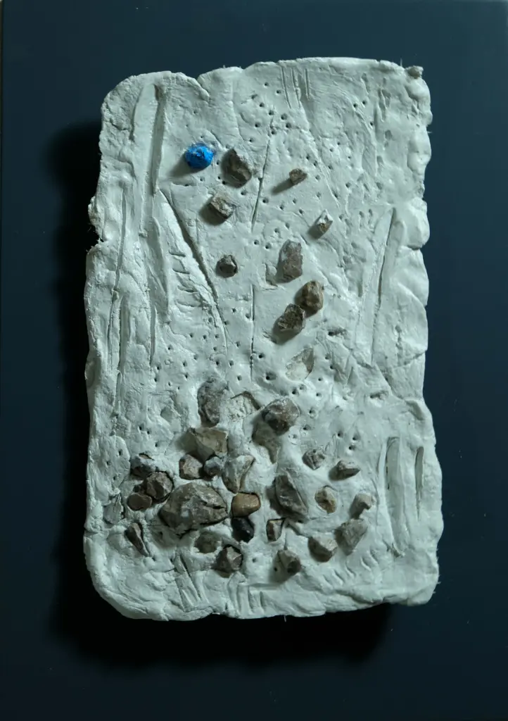Untitled, limestone paste relief, 30 x 22, 2023 