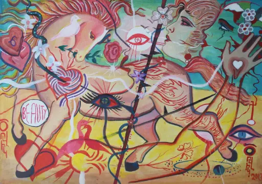 Surreal horse, acrylic on canvas, 35 x 50 cm, 2013