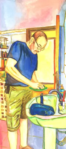 Meditation I, watercolor on paper, 28 x 12.5 cm, 2023