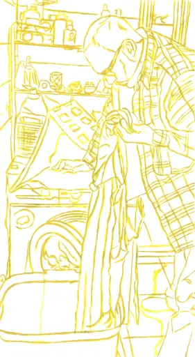 Domestic yellows II, watercolor on paper, 26 x 14 cm, 2024