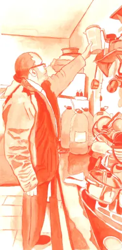 The red room, watercolor on paper, 27 x 13.5, 2024