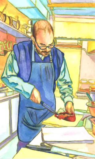 Entrecote II, watercolor on paper, 21 x 13 cm, 2023