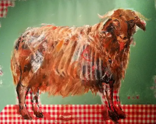 Sacrifice, acrylic on canvas, 120 x 150 cm