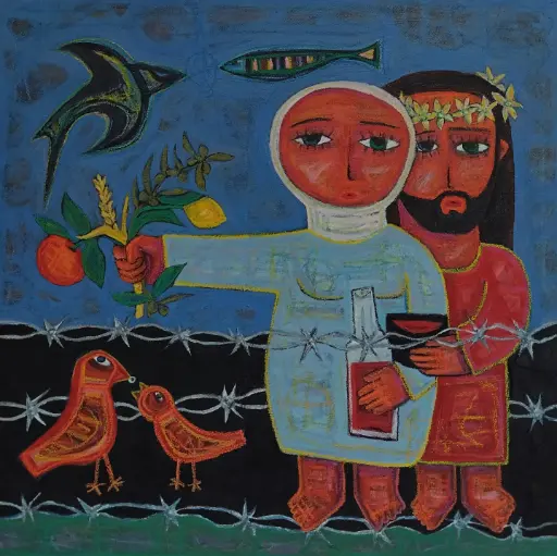 Untitled, mixed media on canvas, 80 x 80 cm