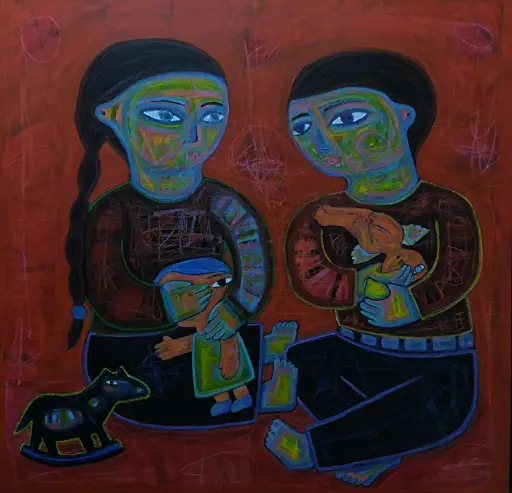 Untitled, mixed media on canvas, 100 x 100 cm, 2025