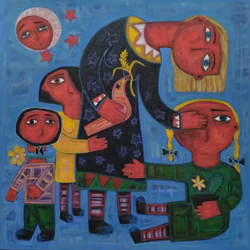 Untitled, mixed media on canvas, 106 x 106 cm, 2025