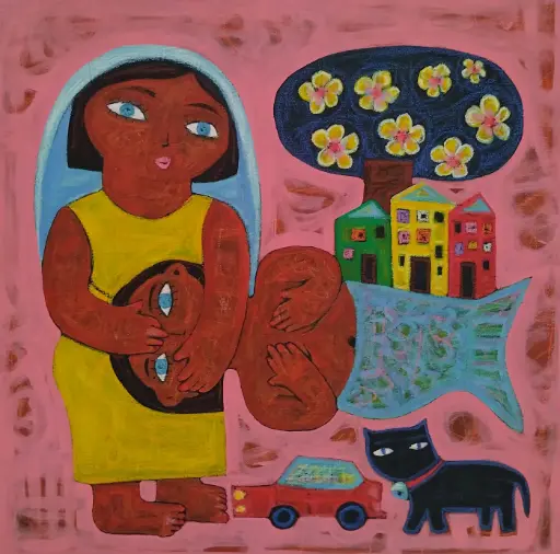 Untitled, mixed media on canvas, 80 x 80 cm, 2025