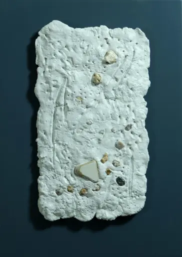 Untitled, limestone paste relief, 30 x 22, 2023 