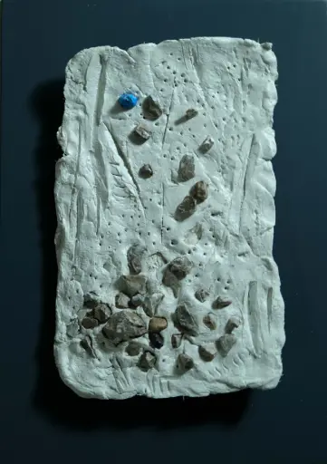 Untitled, limestone paste relief, 30 x 22, 2023 