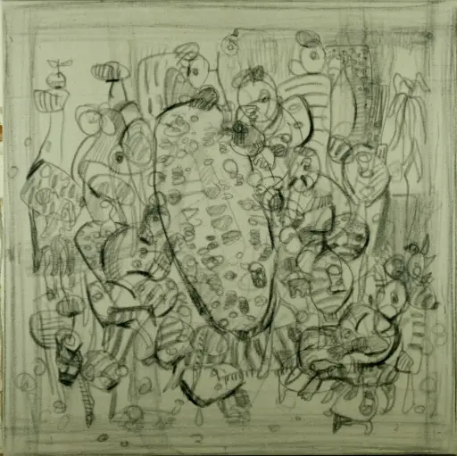 Untitled, charcoal on canvas, 70 x 70 cm