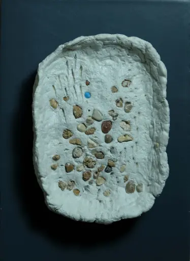 Untitled, limestone paste relief, 15 x 11, 2023 